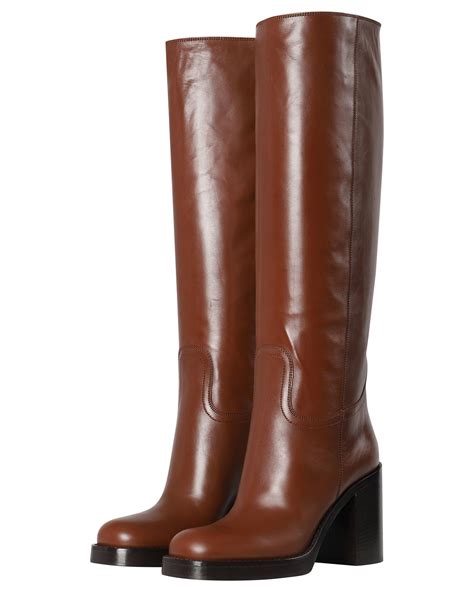 prada damen plateau stiefel braun